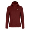 Salewa Hybrid-Fleecejacke Nuvolo Alpinewool mit Kapuze (4-Wege-Stretch, warm, atmungsaktiv) rot Damen